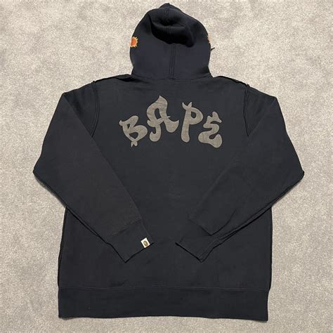 Bape RARE OG A Bathing Ape Bape Sun Flame Contrast Stitch Hoodie | Grailed