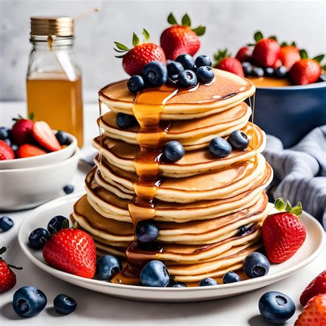 Premium Ai Image Photo Delicious Waffles With Berries Fruits Whipped