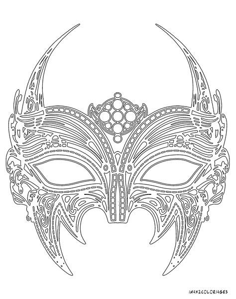 Masque Venitien Vampire Coloriage Masque Coloriage