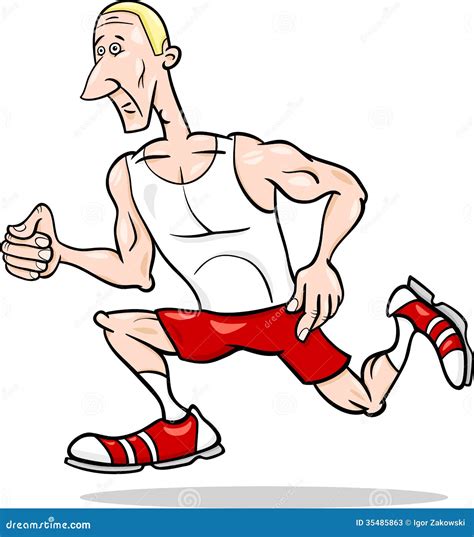 Runner Sportsman Cartoon Illustration Stock Vector Illustration Of