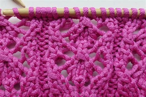 Stricken Strickmuster Ajourmuster Mit Diamantrippen Stricken Und