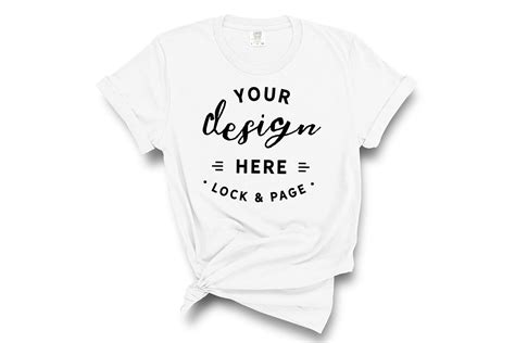 White Comfort Colors T Shirt Mockup Graphic By Lockandpage