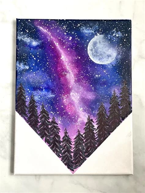 How To Paint A Galaxy Easy Acrylic Painting On Canvas Colorful