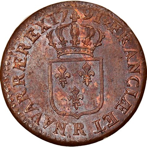 Coin France Louis Xvi Sol Ou Sou Sol Orl Ans Copper