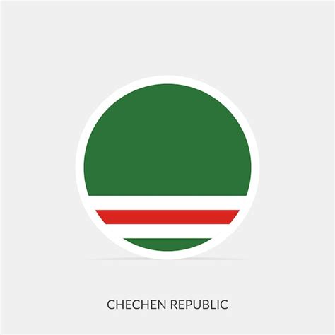 Premium Vector Chechen Republic Round Flag Icon With Shadow