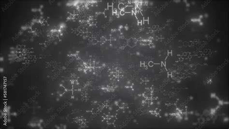 Chemistry Structure Background Chemical Formula Structure Moving Animation Camera Flying