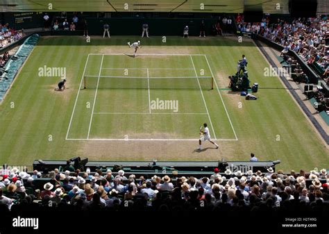 Roger Federer Switzerland On Centre Court Wimbledon Itf Grand