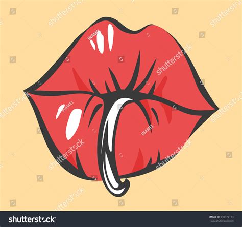 Pop Art Sexy Lips Piercing Vector 库存矢量图（免版税）330372173 Shutterstock