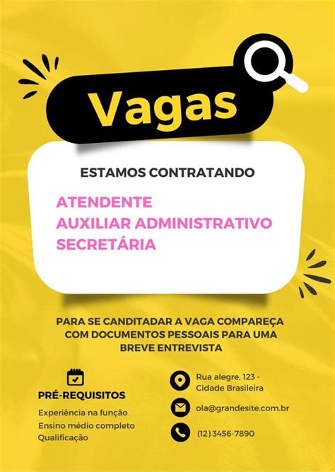 Modelos de Vagas de emprego customizáveis e grátis