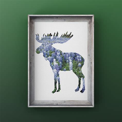 Moose Counted Cross Stitch Chart Pattern Pattern Only Pdf Etsy