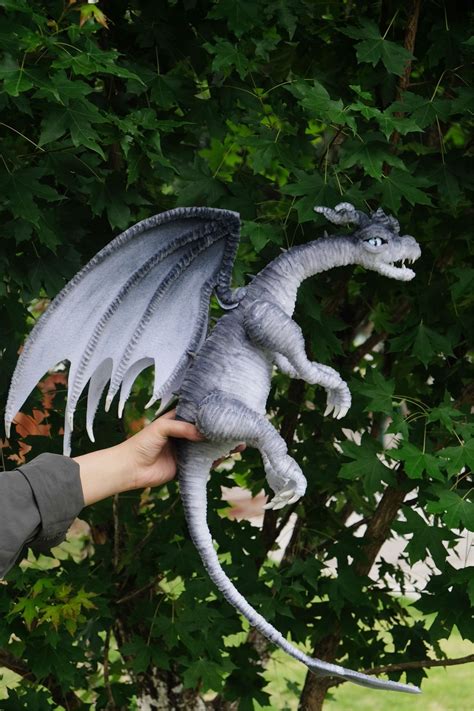 Gray Black Dragon Posable Dragon Dollscustom Plush Dragon Toys