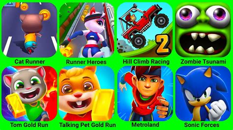 Cat Runner Runner Heroes Zombie Tsunami Hill Climb Racing Sonic