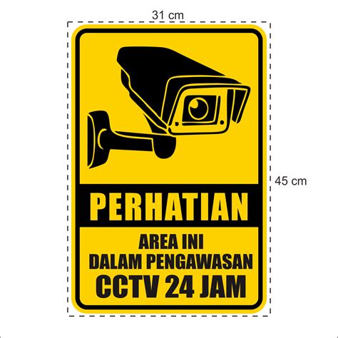 Sticker Stiker Perhatian Area Ini Diawasi Cctv Jam Lazada Indonesia