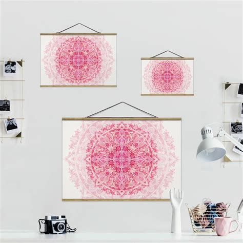 Mandala Aquarell Ornament Pink Stoffbild Im Querformat 3 2 Bilderwelten