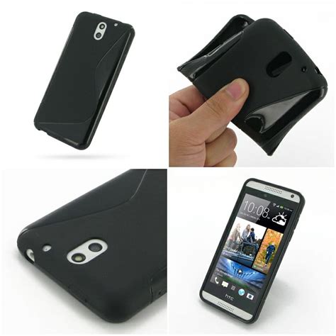 PDair Soft Plastic Case For HTC Desire 610 Black S Shape Pattern