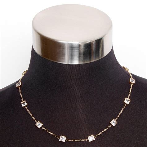 14 Karat Yellow Gold White Topaz Yard Diamond By A Yard Necklace For Sale At 1stdibs Diamond