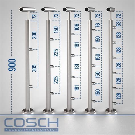 Edelstahl Gel Nder Pfosten Mit Querstabhalter Tr Gerplatte Treppenpfo