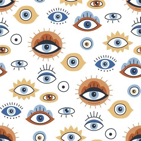 Seamless Pattern Design With Evil Eye Vector Art At Vecteezy