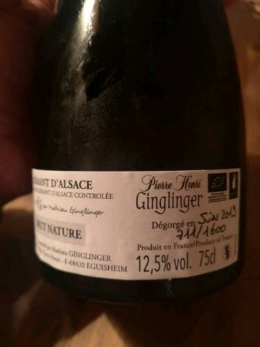 Pierre Henri Ginglinger Cr Mant D Alsace Brut Nature Vivino Us