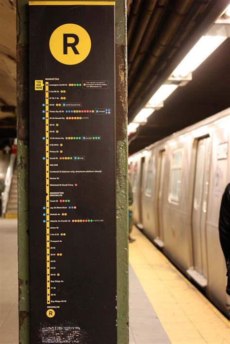 R Train Platform Strip Map Brooklyn Bound From Lexington A Flickr