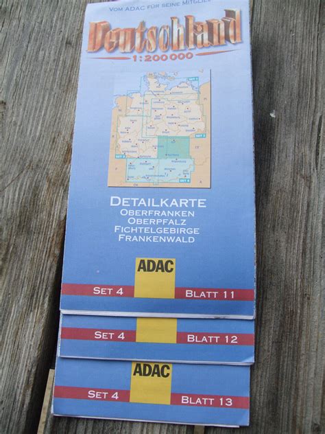 Vintage ADAC Deutschland Detailkarten Set 4 Blatt 11 12 13 1997 EBay