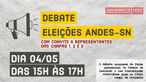 Debate entre Chapas Eleição do ANDES SN YouTube