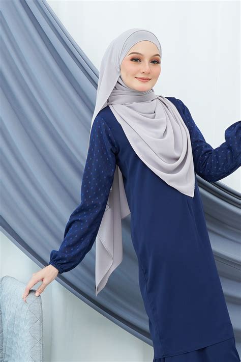 Baju Kurung Navy Blue Tudung Warna Apa Baju Kurung Moden Amy Navy