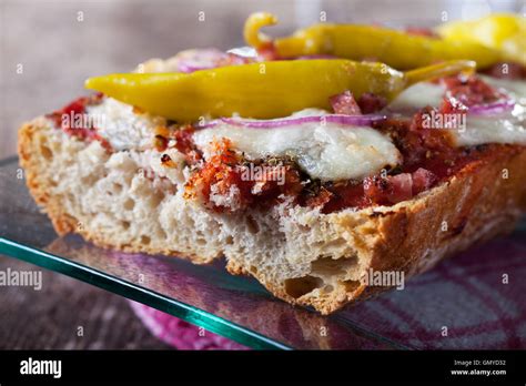 Grilled Cheese Baguette Stock Photo Alamy