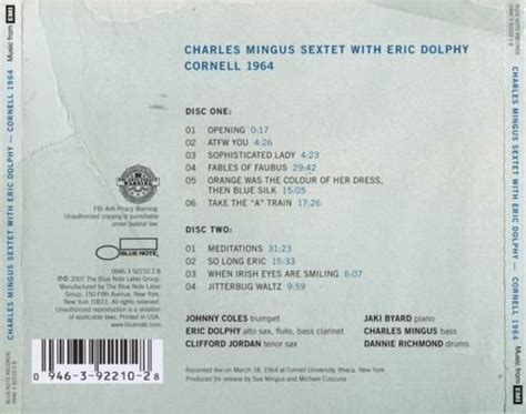 Charles Mingus Sextet With Eric Dolphy Cornell 1964 2007