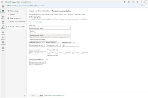 Configure And Review Restock Recommendations Microsoft Learn