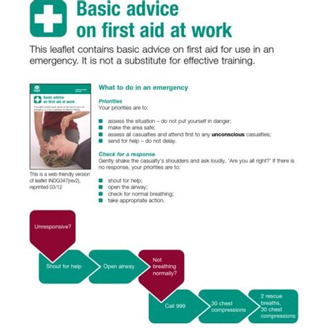 Emergency First Aid Training Hse Updates First Aid Guidance Leaflet