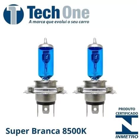 Par Lampada Super Branca H4 8500k Tipo Xenon 12v 55w Techone MercadoLivre