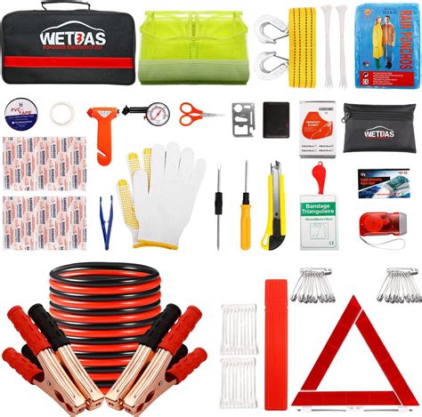 Amazon WETBAS Car Roadside Emergency Kit With Jumper Cables Auto