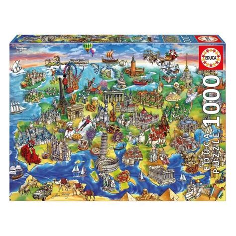 Educa Puzzle Symboles D Europe Pcs Cdiscount Jeux Jouets