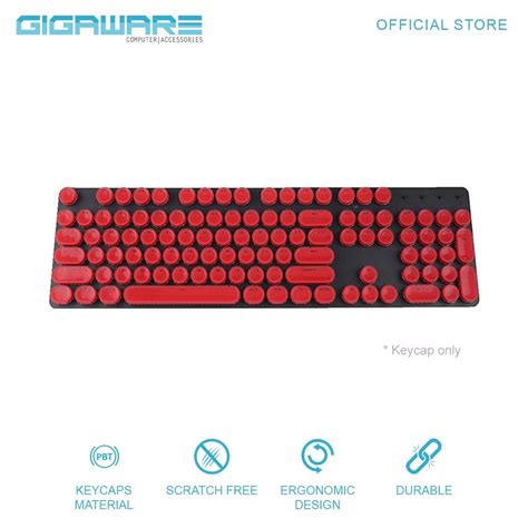 Bnffahlv Gigaware Acrylic Double Shot Keycaps Round Typewriter Style