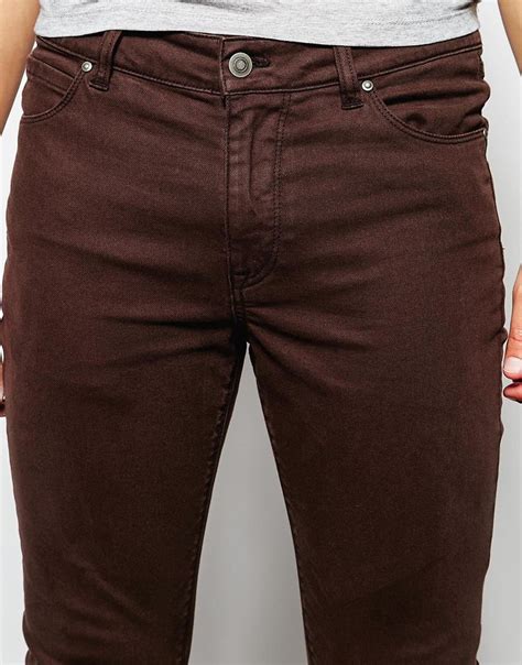 Lyst Asos Super Skinny Jeans In Dark Brown In Brown For Men