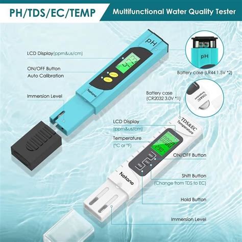 Nekano Testeur Ph M Tre Lectronique Tdsec M Tre Temp Rature En