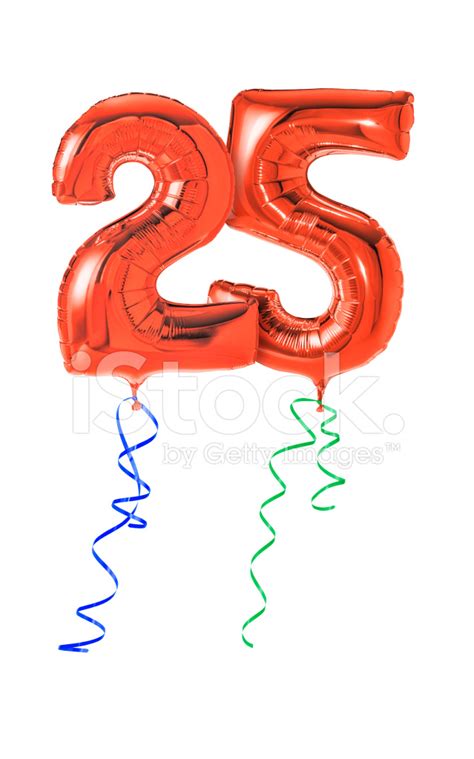 Red Balloons With Ribbon - Number 25 Stock Photo | Royalty-Free ...