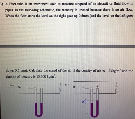 Solved 3 A Pitot Tube Is An Instrument Used To Measure