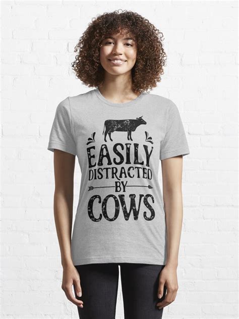 Easily Distracted By Cows Shirt Funny Farming Farm Ts T Shirt For Farmers Or Cow Lovers T