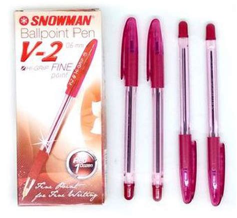 BALLPOINT PEN PULPEN SNOWMAN V 2 MERAH PACK