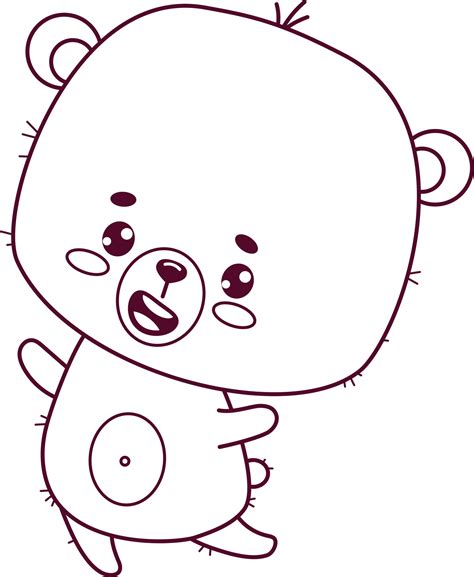 Cute bear cub. Outline drawing 38368388 PNG