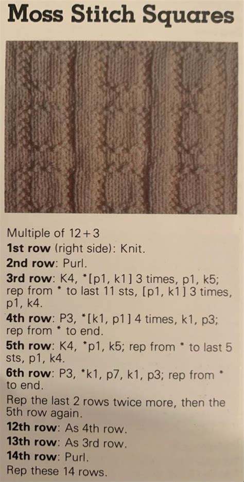 Mods Stitch Squares Knitting Stitches Types Of Knitting Stitches