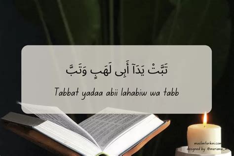 Surat Tabbat Yada Dan Artinya Surat Al Lahab Ayat Kisah Abu Lahab