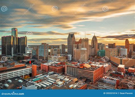 Detroit, Michigan, USA Downtown Skyline Stock Photo - Image of ...