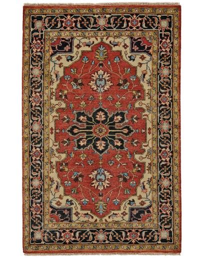 Ustad Red/Black Area Rug | Wool | Adobe Interiors