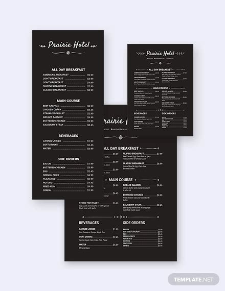 Hotel Menu 10 Free Templates In Ai Psd Ms Word Pages