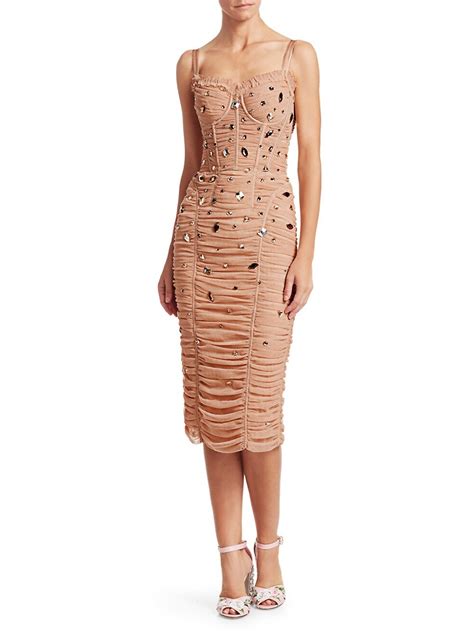 Shop Dolceandgabbana Tulle Crystal Embellished Dress Saks Fifth Avenue