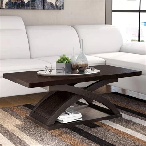 Wade Logan Annica Cross Legs Coffee Table With Storage Reviews Wayfair