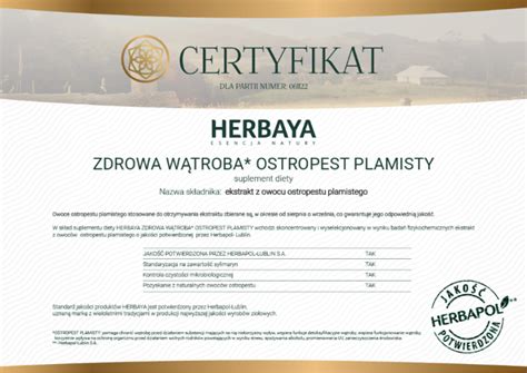 Zdrowa wątroba Ostropest Plamisty HERBAYA